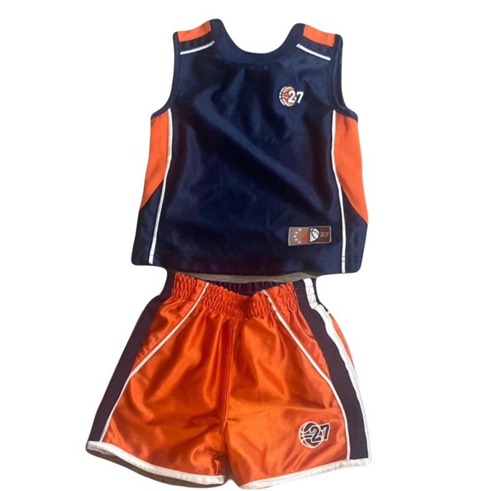 Vintage/ Y2K Kids Athletic Works Blue and Orange Jersey for Active Performance